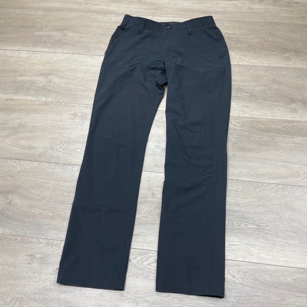 Under Armour Golf Pants Mens 30/32 Black Performance Tapered Leg Snags